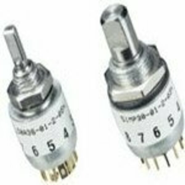 Grayhill Rotary Switch, 3 Positions, Dp3T, Latched, 0.2A, 28Vdc, Solder Terminal, Shaft Type Actuator,  50MP60-01-2-03N
